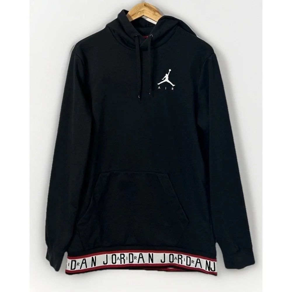 Mens AIR Jordan Sport Dri-FIT Pullover Hoodie Black/White Size M AR2252-010 NICE